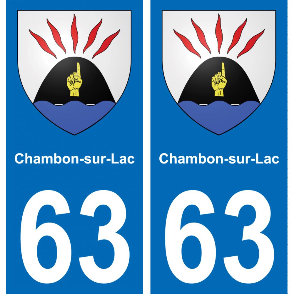63 Chambon-sur-Lac coat of arms sticker plate stickers city