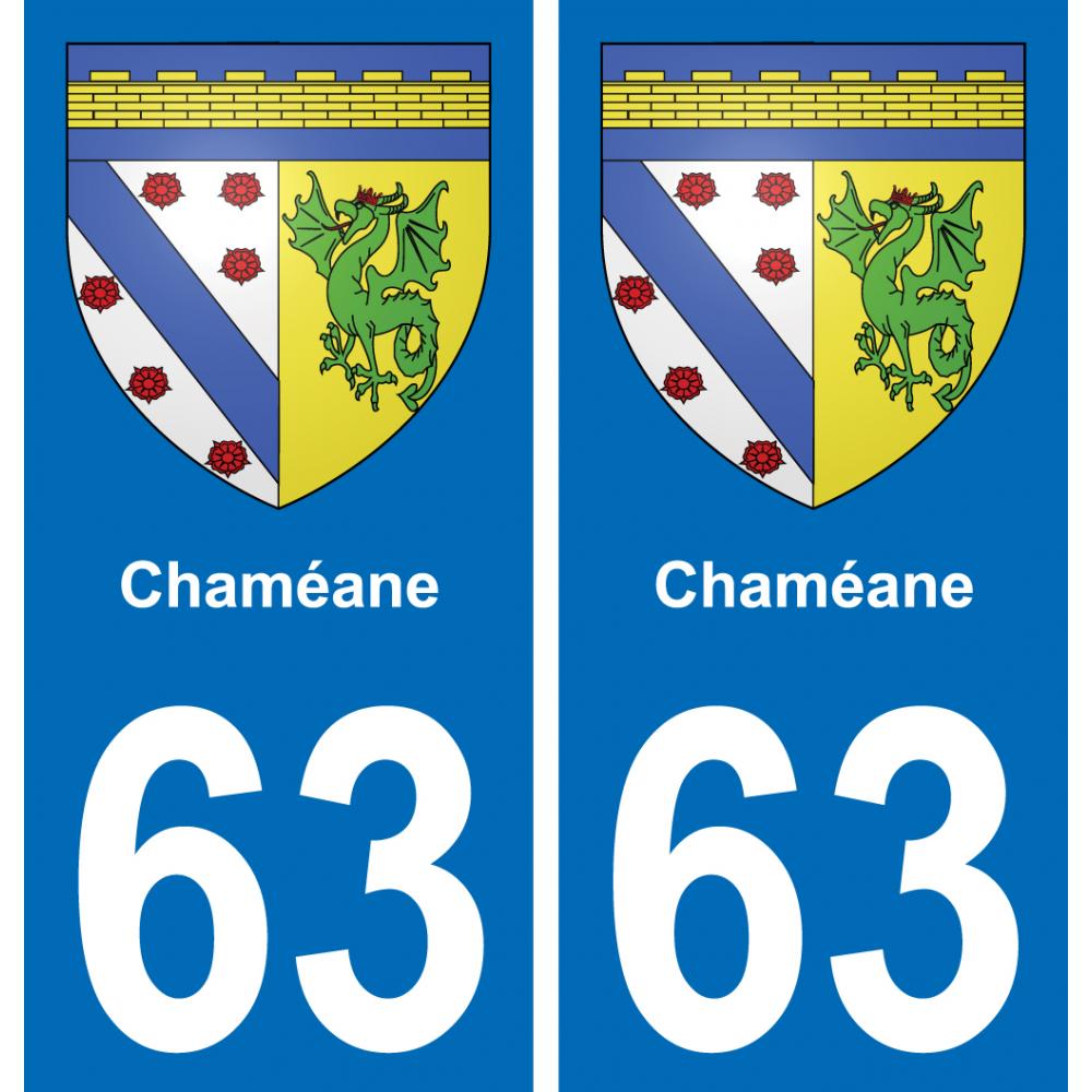63 Chaméane coat of arms sticker plate stickers city