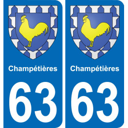 63 Champétières blason autocollant plaque stickers ville