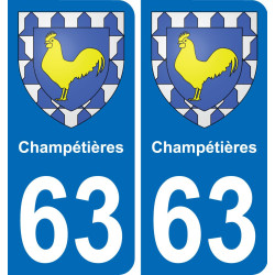 63 Champétières blason autocollant plaque stickers ville