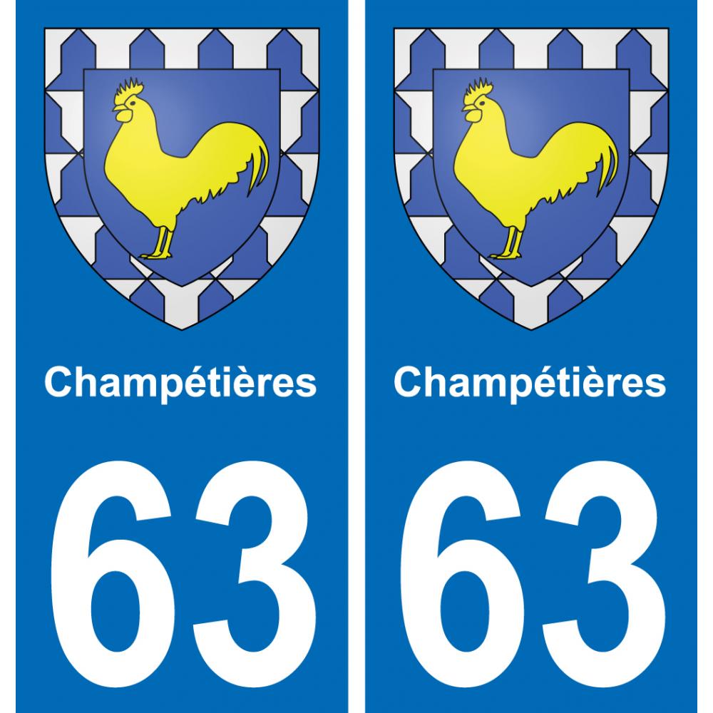 63 Champétières blason autocollant plaque stickers ville