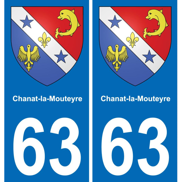 63 Chanat-la-Mouteyre coat of arms sticker plate stickers city
