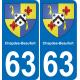 63 Chapdes-Beaufort coat of arms sticker plate stickers city