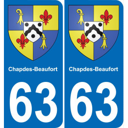 63 Chapdes-Beaufort blason autocollant plaque stickers ville