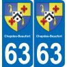 63 Chapdes-Beaufort coat of arms sticker plate stickers city