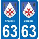 63 Chappes wappen aufkleber typenschild aufkleber stadt