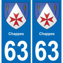 63 Chappes stemma adesivo piastra adesivi città