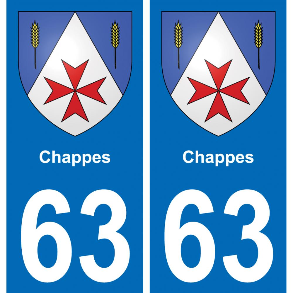 63 Chappes wappen aufkleber typenschild aufkleber stadt