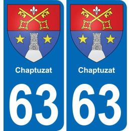 63 Chaptuzat coat of arms sticker plate stickers city