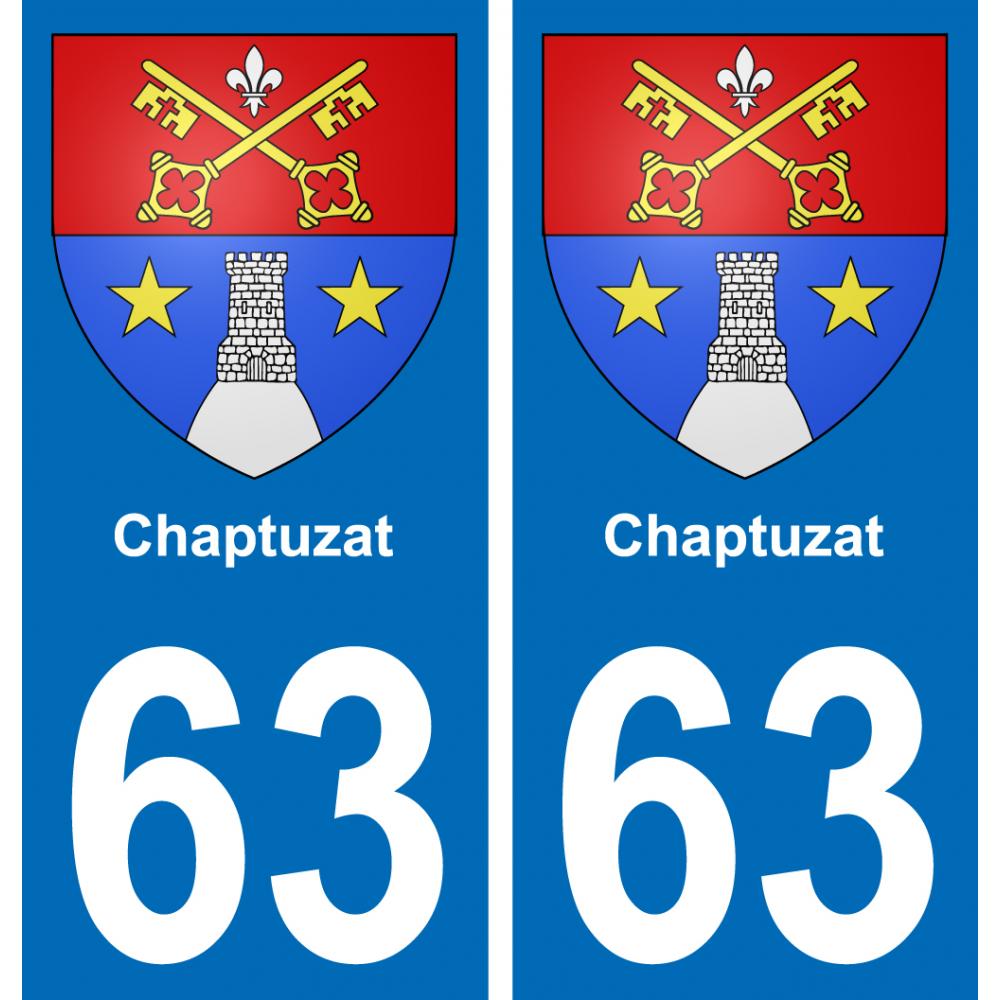 63 Chaptuzat escudo de armas de la etiqueta engomada de la placa de pegatinas de la ciudad