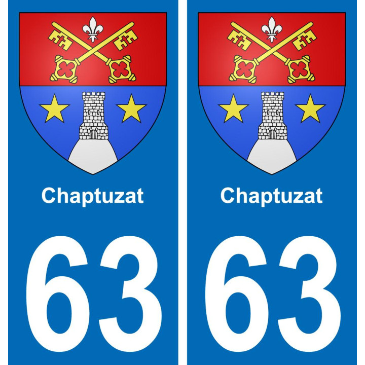 63 Chaptuzat escudo de armas de la etiqueta engomada de la placa de pegatinas de la ciudad