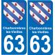 63 Charbonnières-les-Vieilles blason autocollant plaque stickers ville