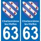 63 Charbonnières-les-Vieilles coat of arms sticker plate stickers city