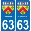 63 Charensat wappen aufkleber typenschild aufkleber stadt