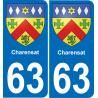 63 Charensat blason autocollant plaque stickers ville