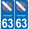 63 Chassagne blason autocollant plaque stickers ville