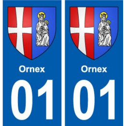 01 Ornex ville autocollant plaque sticker
