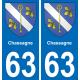 63 Chassagne coat of arms sticker plate stickers city