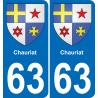 63 Chauriat blason autocollant plaque stickers ville