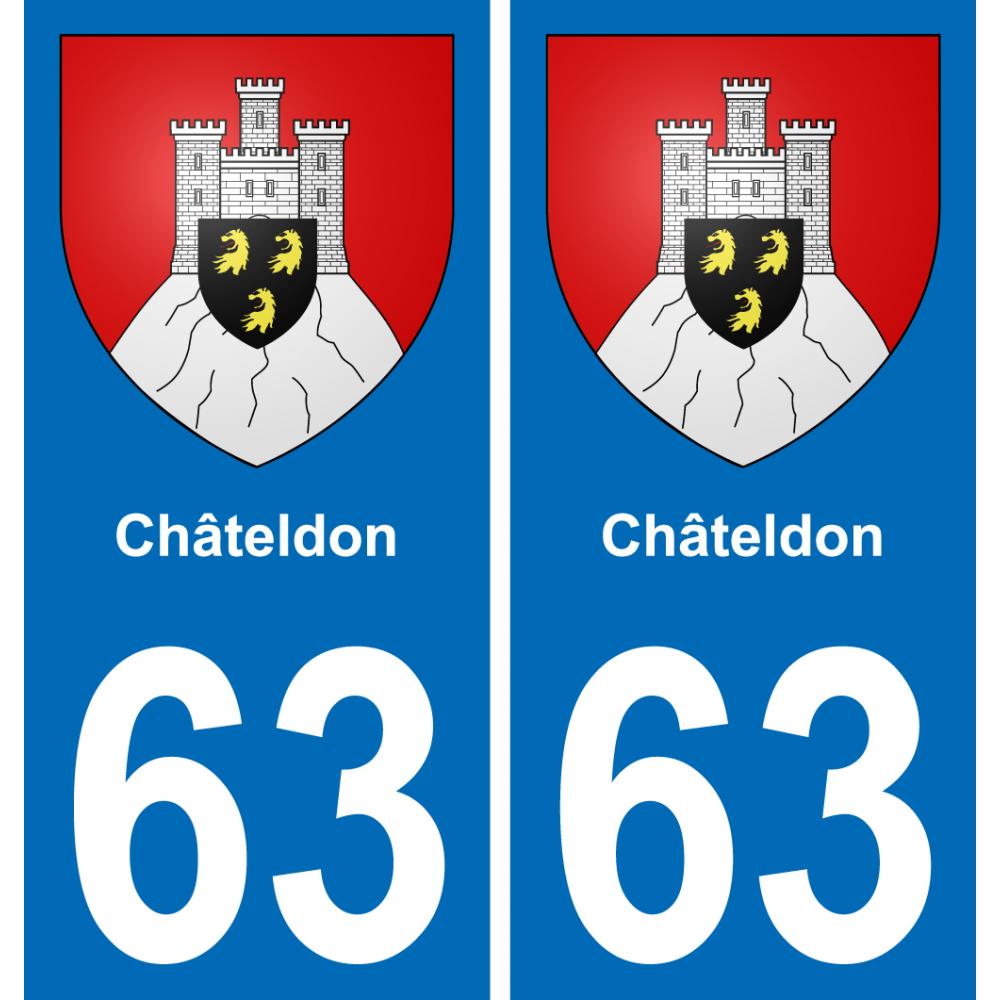 63 Châteldon blason autocollant plaque stickers ville
