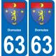 63 Domaize coat of arms sticker plate stickers city