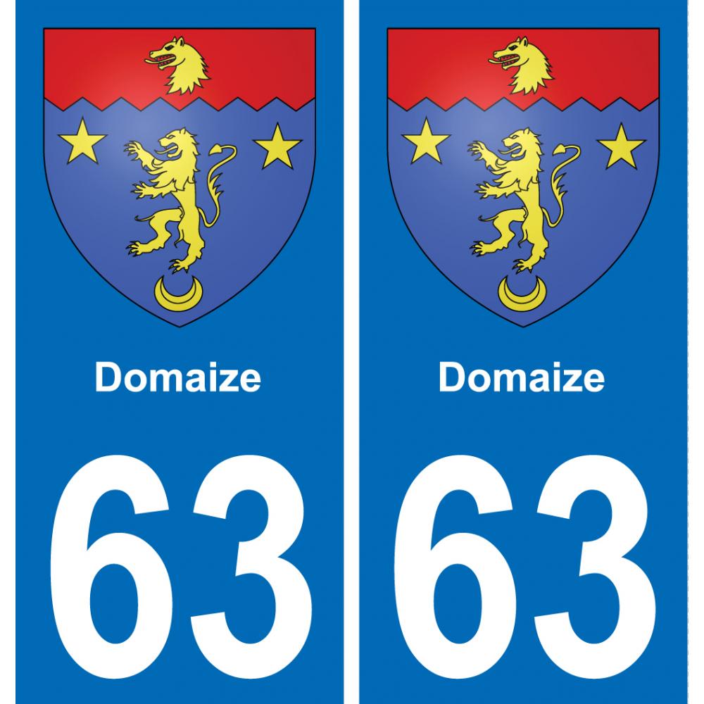 63 Domaize coat of arms sticker plate stickers city