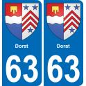 63 Dorat blason autocollant plaque stickers ville