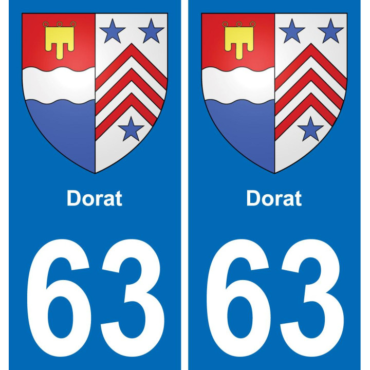 63 Dorat escudo de armas de la etiqueta engomada de la placa de pegatinas de la ciudad