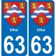 63 Effiat stemma adesivo piastra adesivi città