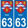 63 Effiat stemma adesivo piastra adesivi città