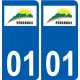 01 Péronnas logo ville autocollant plaque sticker
