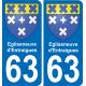 63 Egliseneuve-d'Entraigues coat of arms sticker plate stickers city