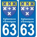 63 Egliseneuve-d'Entraigues blason autocollant plaque stickers ville