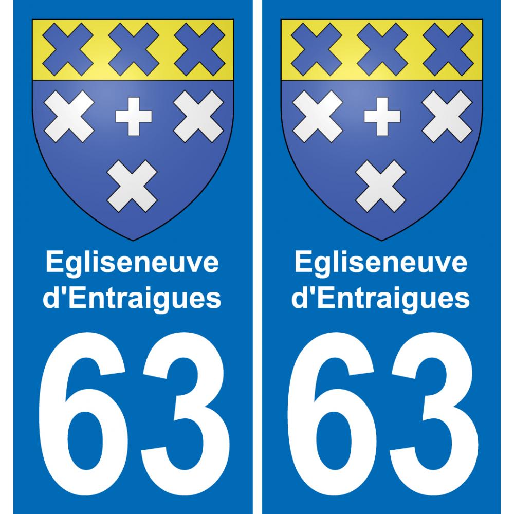 63 Egliseneuve-d'Entraigues coat of arms sticker plate stickers city