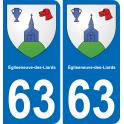 63 Égliseneuve-des-Liards blason autocollant plaque stickers ville