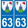 63 Égliseneuve-des-Liards blason autocollant plaque stickers ville