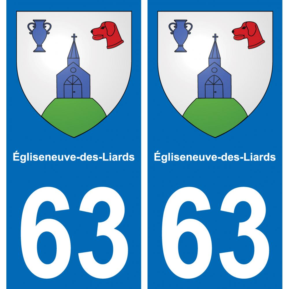 63 Égliseneuve-des-Liards wappen aufkleber typenschild aufkleber stadt