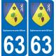 63 Égliseneuve-près-Billom coat of arms sticker plate stickers city