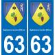 63 Égliseneuve-près-Billom coat of arms sticker plate stickers city