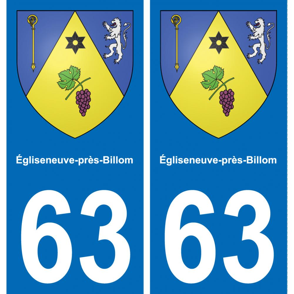 63 Égliseneuve-près-Billom coat of arms sticker plate stickers city
