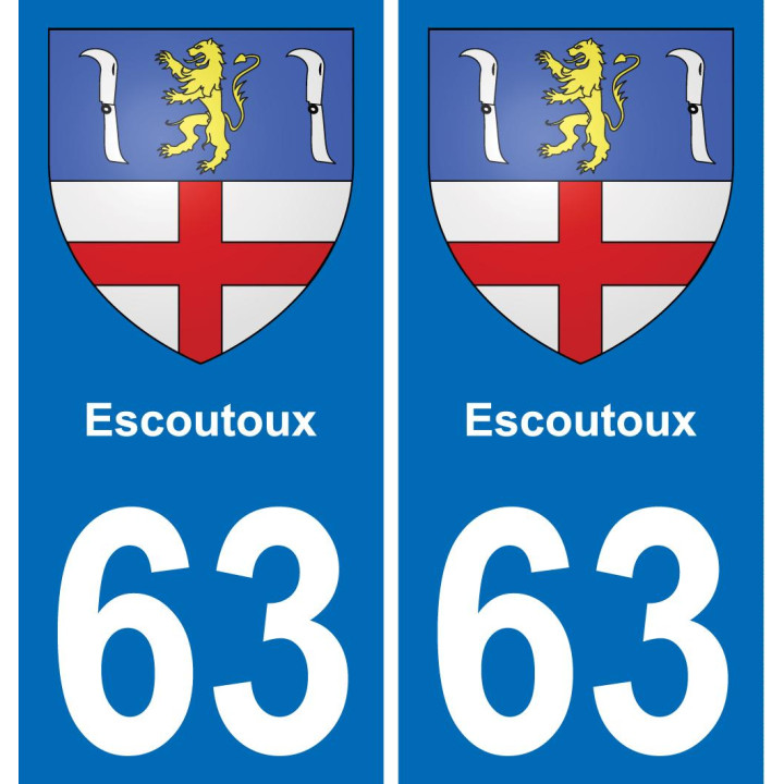 63 Escoutoux coat of arms sticker plate stickers city