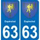 63 Espinchal coat of arms sticker plate stickers city