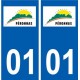 01 Péronnas logo ville autocollant plaque sticker