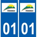 01 Péronnas logo ville autocollant plaque sticker