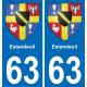 63 Estandeuil escudo de armas de la etiqueta engomada de la placa de pegatinas de la ciudad