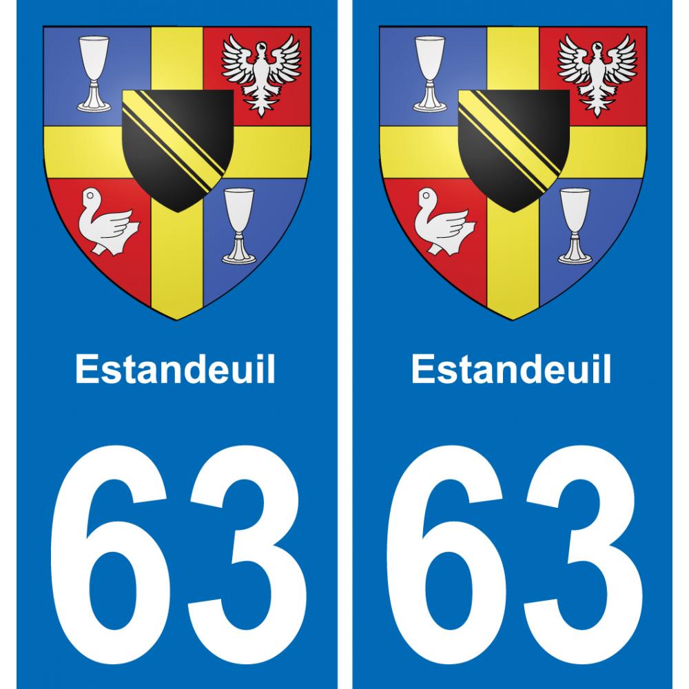63 Estandeuil escudo de armas de la etiqueta engomada de la placa de pegatinas de la ciudad