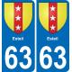 63 Esteil stemma adesivo piastra adesivi città