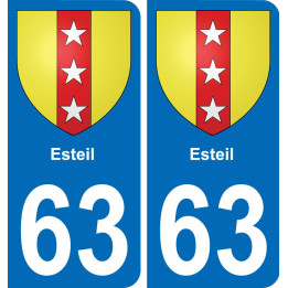 63 Esteil blason autocollant plaque stickers ville