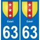 63 Esteil stemma adesivo piastra adesivi città