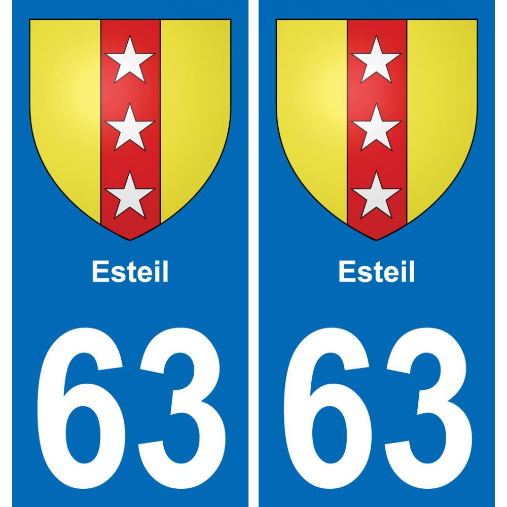 63 Esteil blason autocollant plaque stickers ville